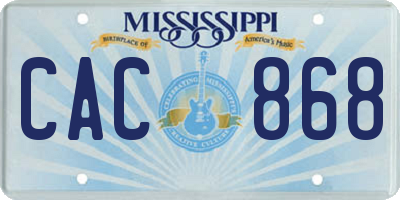MS license plate CAC868