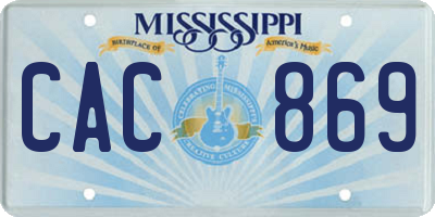 MS license plate CAC869