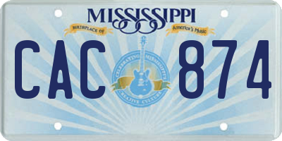 MS license plate CAC874