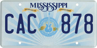 MS license plate CAC878