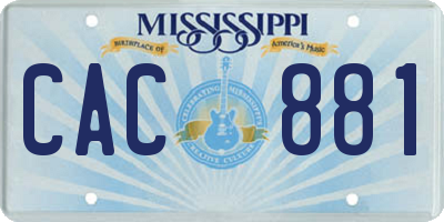 MS license plate CAC881