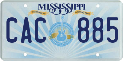MS license plate CAC885