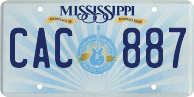 MS license plate CAC887