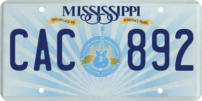 MS license plate CAC892