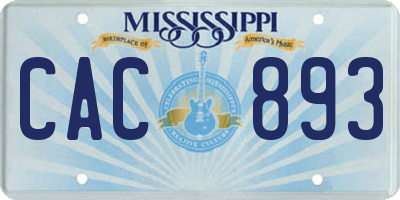 MS license plate CAC893