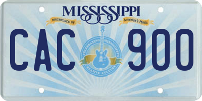 MS license plate CAC900
