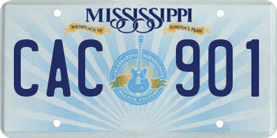 MS license plate CAC901