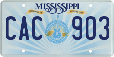 MS license plate CAC903