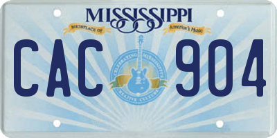 MS license plate CAC904