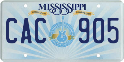 MS license plate CAC905