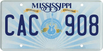 MS license plate CAC908