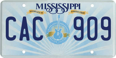 MS license plate CAC909