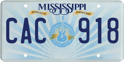 MS license plate CAC918