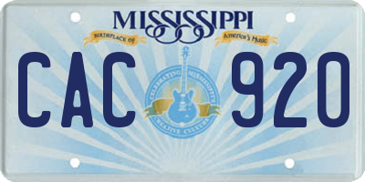MS license plate CAC920