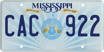 MS license plate CAC922