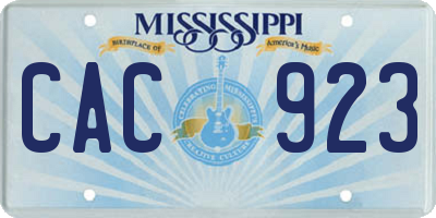 MS license plate CAC923