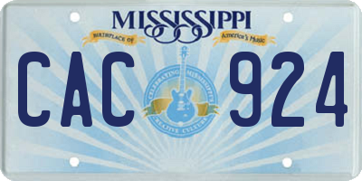 MS license plate CAC924