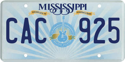 MS license plate CAC925