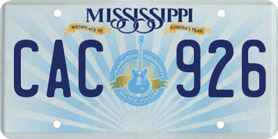 MS license plate CAC926