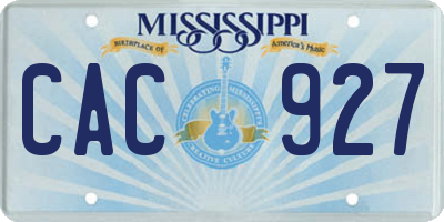 MS license plate CAC927