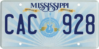 MS license plate CAC928