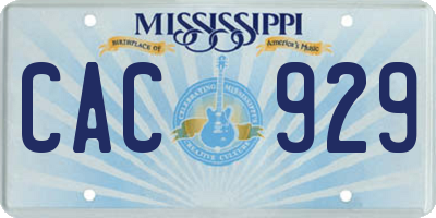 MS license plate CAC929