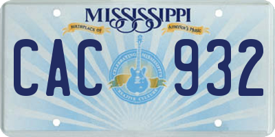 MS license plate CAC932