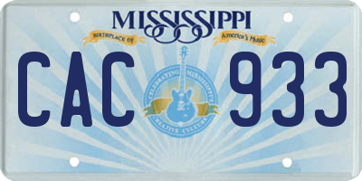 MS license plate CAC933