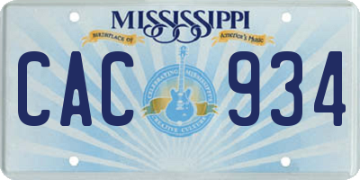 MS license plate CAC934