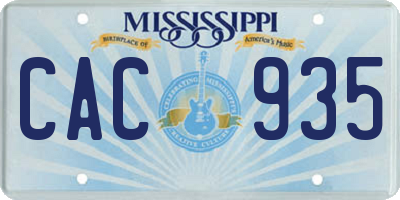 MS license plate CAC935