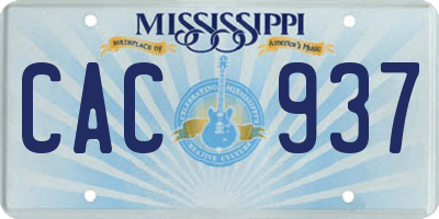 MS license plate CAC937