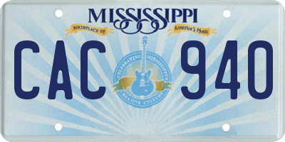 MS license plate CAC940