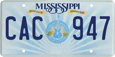 MS license plate CAC947