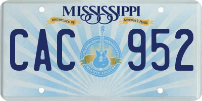 MS license plate CAC952