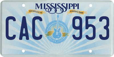 MS license plate CAC953