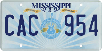 MS license plate CAC954