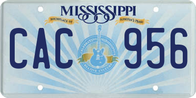 MS license plate CAC956