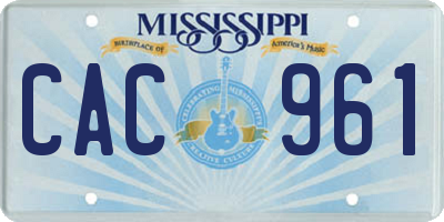 MS license plate CAC961