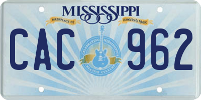 MS license plate CAC962