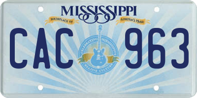 MS license plate CAC963