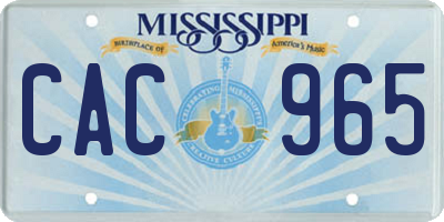 MS license plate CAC965