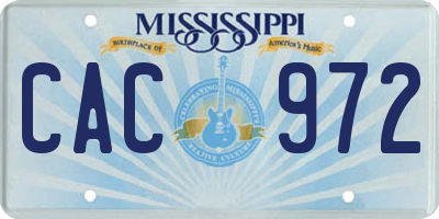 MS license plate CAC972