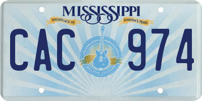 MS license plate CAC974