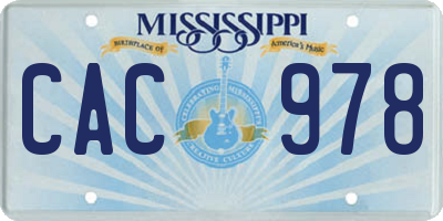 MS license plate CAC978