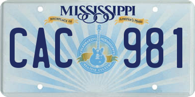 MS license plate CAC981