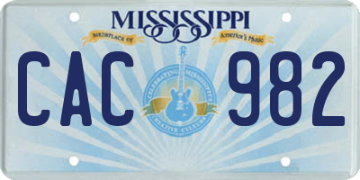 MS license plate CAC982