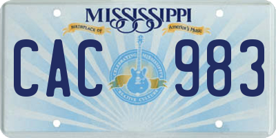 MS license plate CAC983