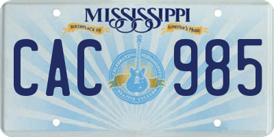 MS license plate CAC985