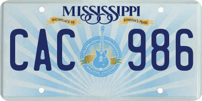 MS license plate CAC986