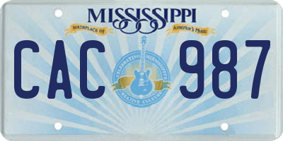MS license plate CAC987
